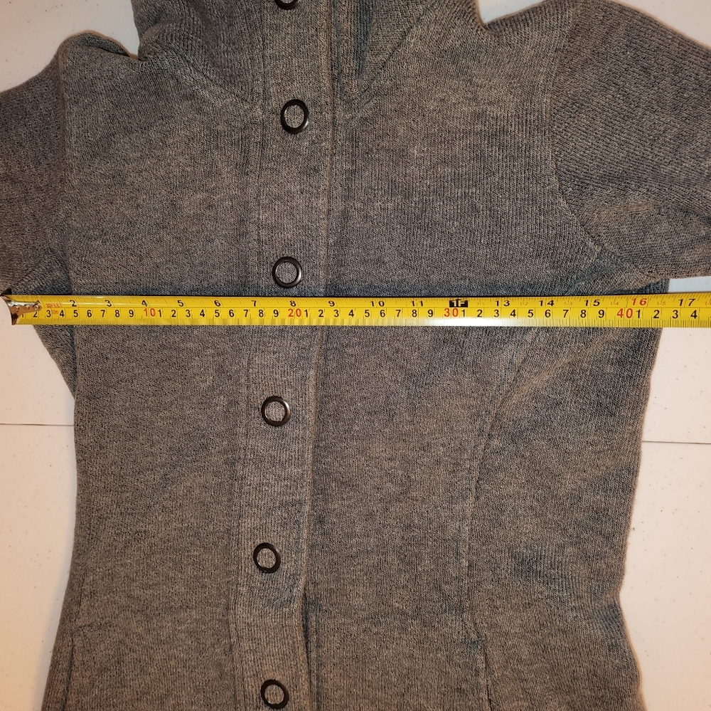 Kuhl Long Sweater Fleece Jacket Womens  Heathered Gray Hooded SZ XS - Picture 3 of 10